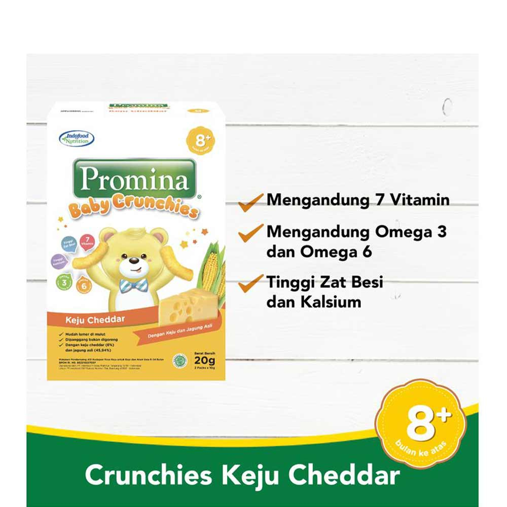 Promina Baby Crunchies Keju Cheddar 20 g Snack MPASI Bayi 8 Bulan+