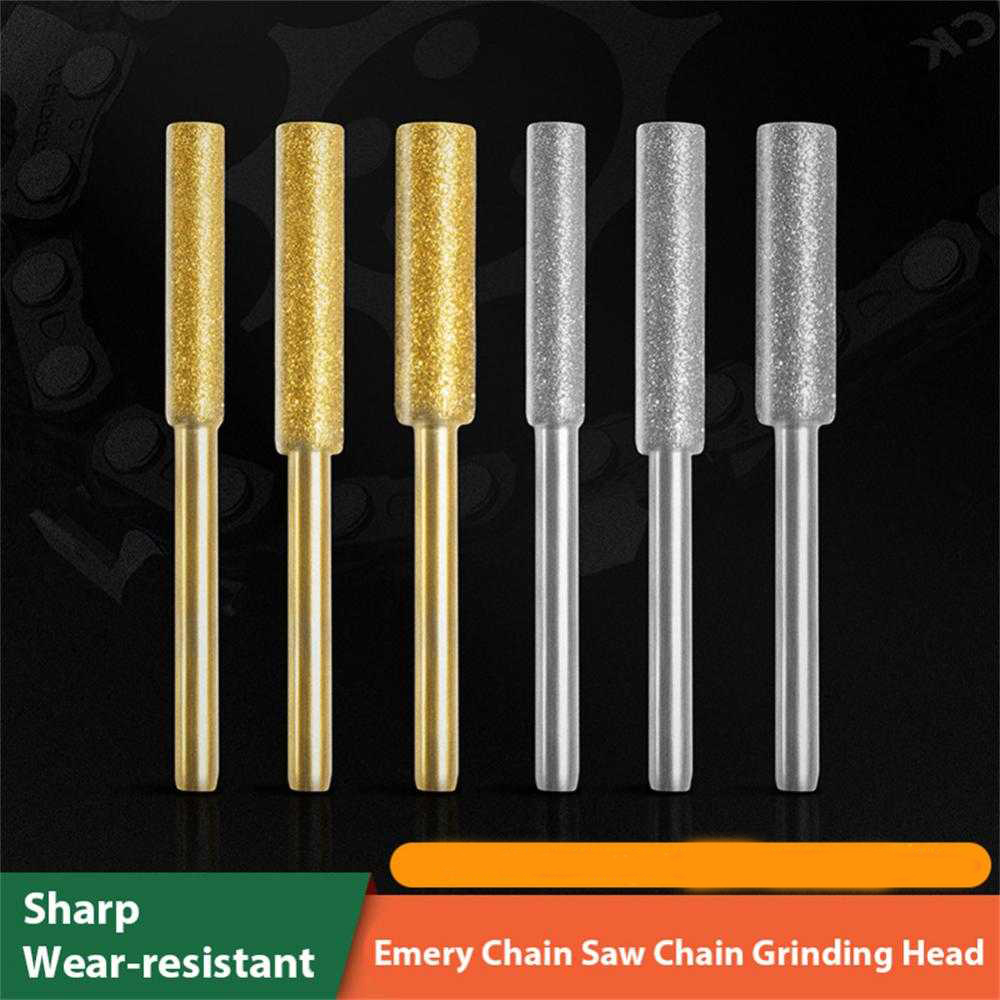 Mata Bor Pengasah Rantai Gergaji Grinding 4-5.5mm 6 PCS - KI-55 - Silver/Gold