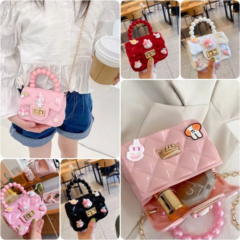 Tas jelly karakter 3D/tas selempang jelly anak karakter boneka/tas jelly ala korea