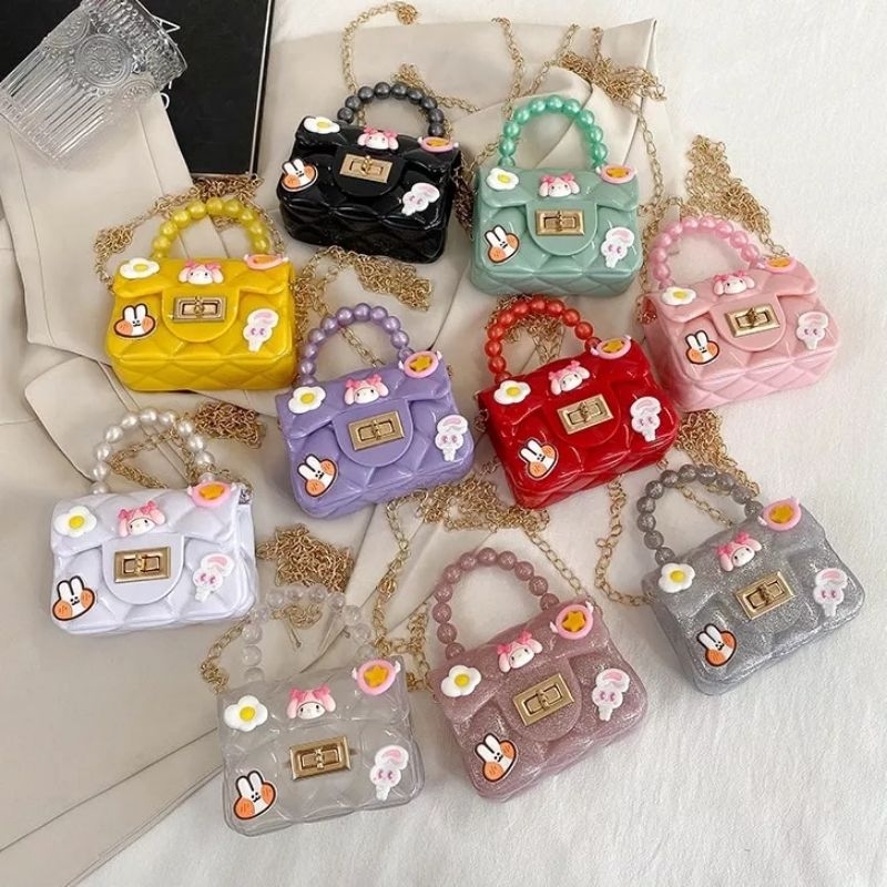 Tas jelly karakter 3D/tas selempang jelly anak karakter boneka/tas jelly ala korea