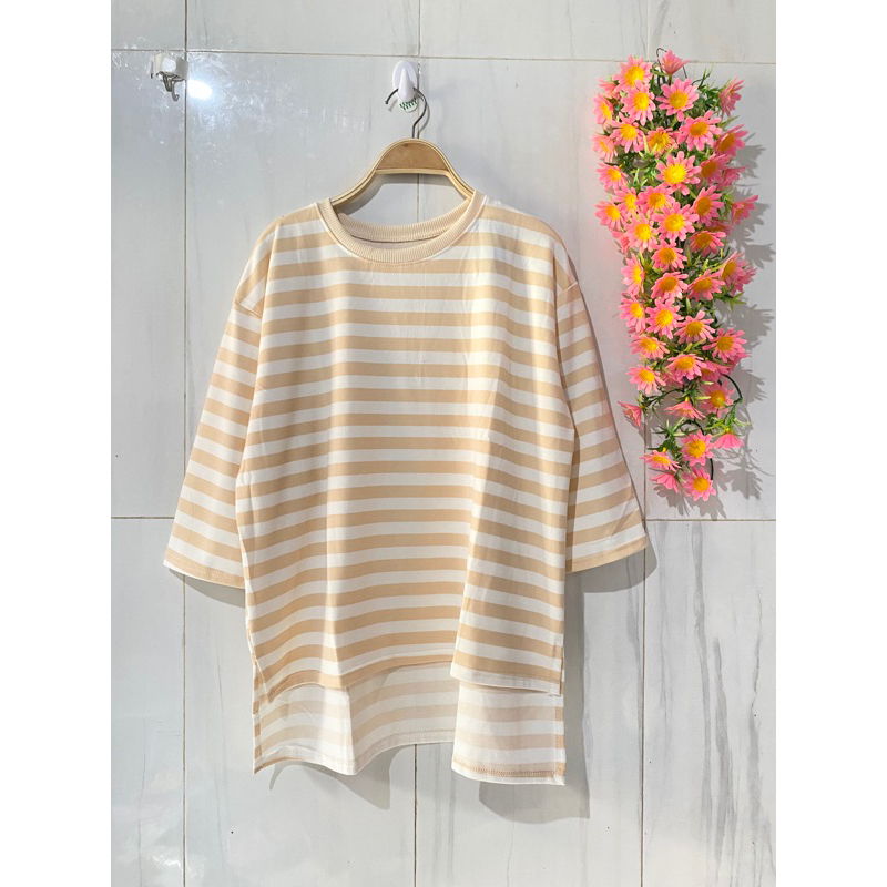 setelan celana wanita kaos import salur setelan wanita oversize setelan wanita jumbo setcel kaos