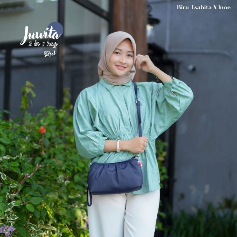 TAS SELEMPANG JUWITA BAG BY INOE DAN BIRU TSABITA BAHAN CHOCOLY ANTI AIR PREMIUM