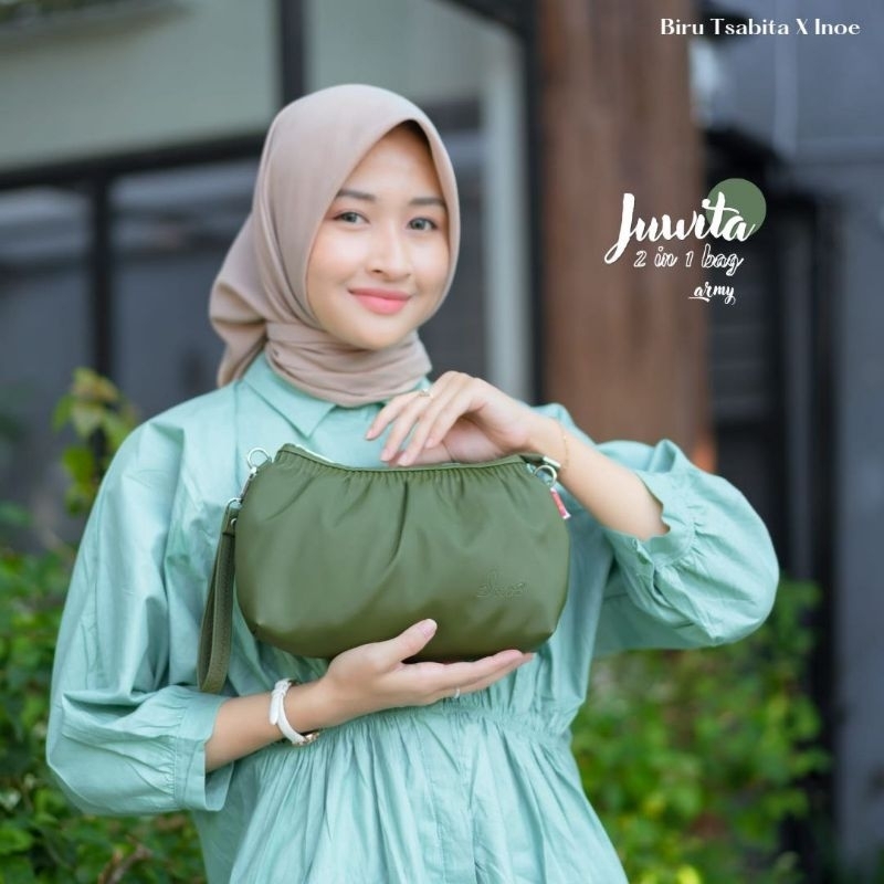 TAS SELEMPANG JUWITA BAG BY INOE DAN BIRU TSABITA BAHAN CHOCOLY ANTI AIR PREMIUM