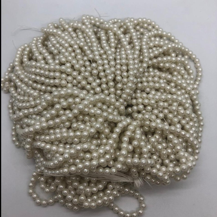 manik mote mutiara ringan 6 mm isi 1pon 450 gram