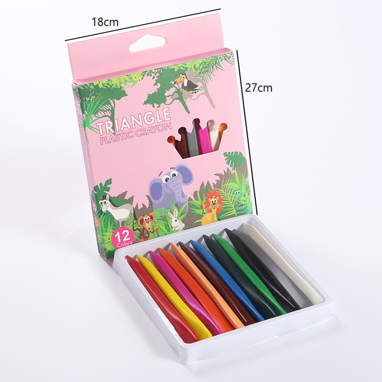 

Gannise 12 Warna Krayon Plastik Segitiga Triangle Plastic Crayon GN-ST0354