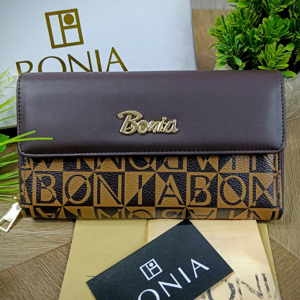 BONIA DOMPET UANG KERTAS WANITA KONDANGAN ELEGANT PLUS BOX DAN DUST BAG , CLUTCH BAG CEWEK MINI TERB