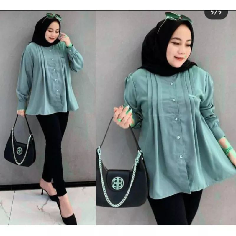 BLOUSE KOREAN CRINKLE AIRFLOW//ATASAN WANITA VIRAL