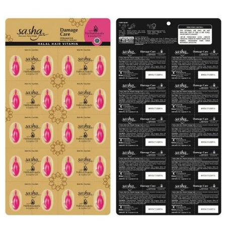 [STRIP 20 PCS] * NCC * Sasha Vitamin Kapsul Halal Selembut Sutera Perawatan Rambut Rusak Hair Treatment Capsule