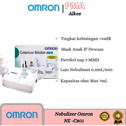 OMRON NEBULIZER NE-C801 / ALAT UAP DEWASA, ANAK DAN BAYI