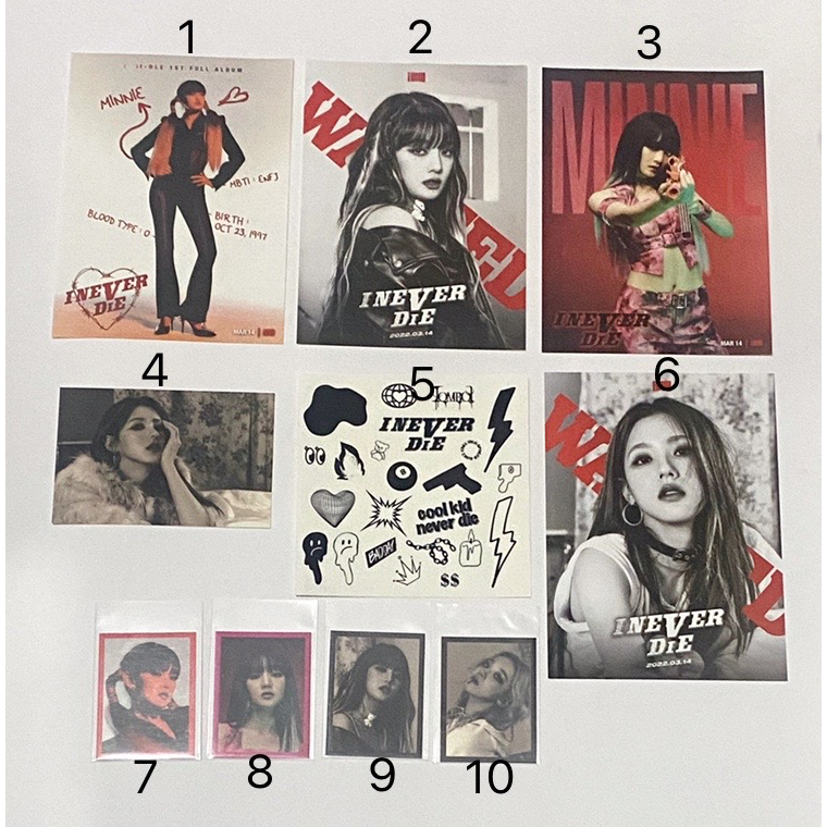 (G)I-dle Gidle Official Photocard Poca Pc Minnie Pob album I never die tomboy iam ktown4u makestar