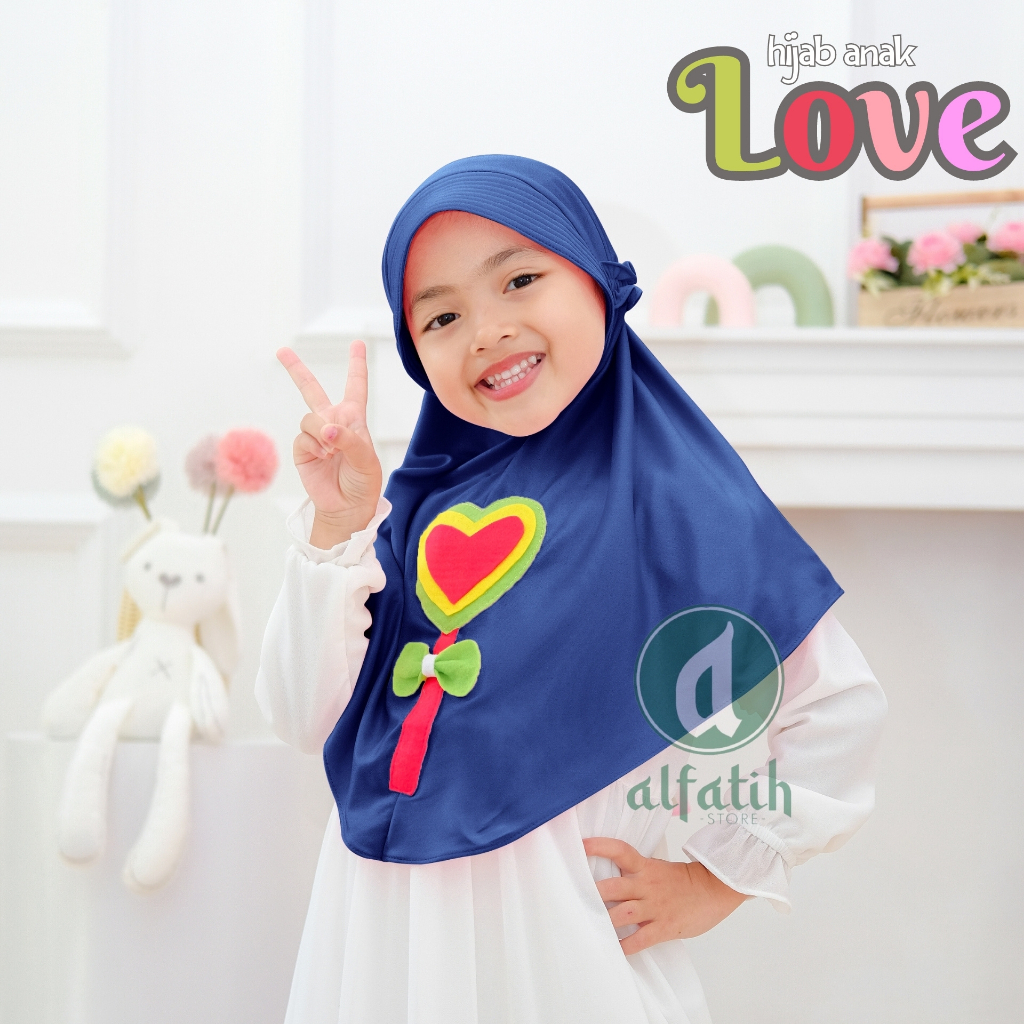 JILBAB ANAK TK - SD LOVE / LOVE / JILBAB ANAK USIA 4-7 TAHUN / PAKAIAN MUSLIM ANAK PEREMPUAN / KERUDUNG ANAK TK / HIJAB ANAK TK-SD KHIMAR ANAK