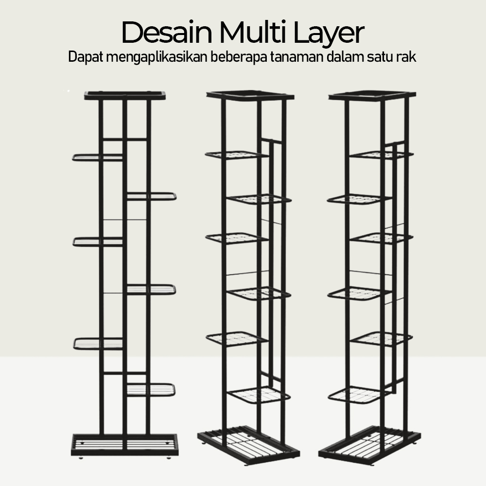Rak Tanaman Bunga Hias Tingkat besi susun pot Minimalis Bertingkat 8 Layer 9 Pot