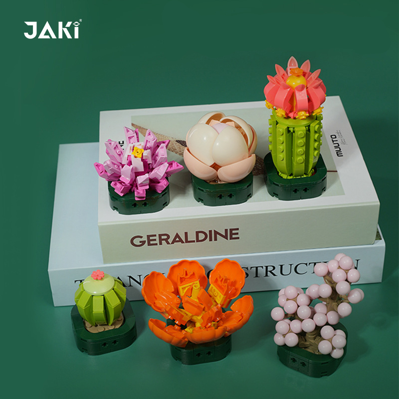 Nano Block Flower Succulent Pot Tanaman Imitasi Bunga Abadi Model DIY Mainan Balok Buket 3D Puzzle Bricks Hadiah