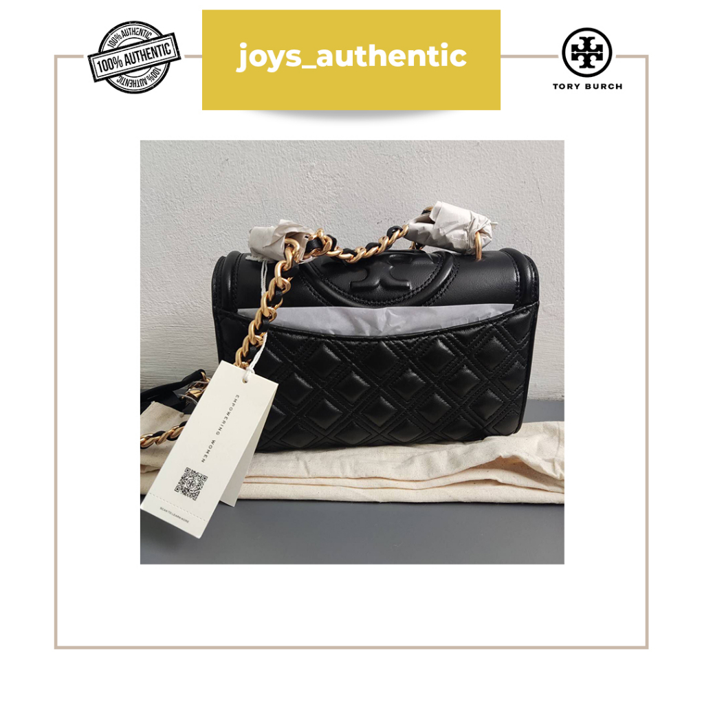 Tas Wanita TB Tory Burch Fleming Small Convertible Crossbody Hitam Black GHW Woman Bag Authentic Ori