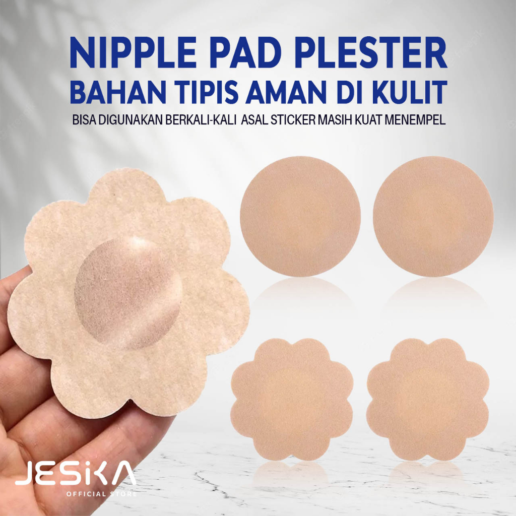 Nipple cover pad gepeng invisible breathable reusable push up penutup puting  bra tanpa tali tape sticker stiker cotton wanita remaja dewasa