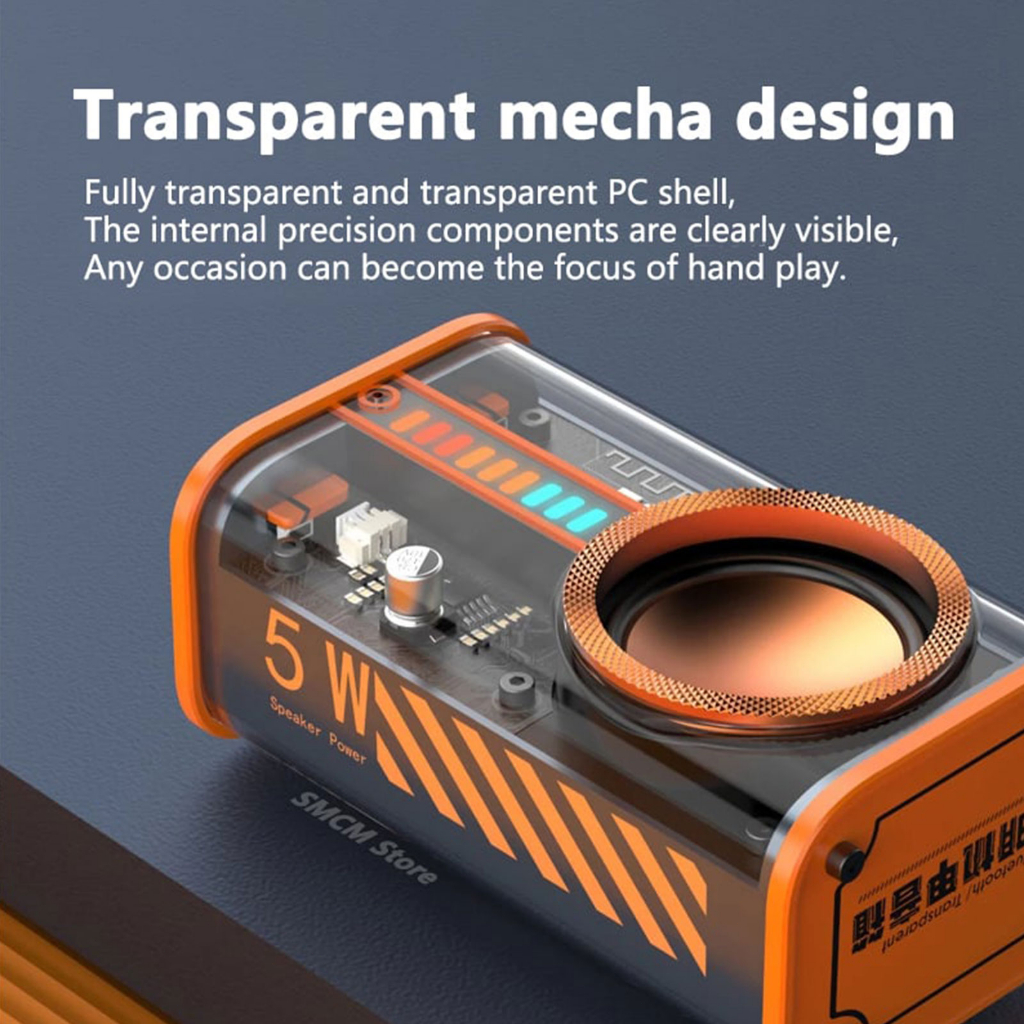 Speaker Bluetooth 5.0 wireless portable mini transparent punk speaker