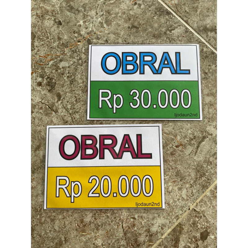 

Poster Obral Harga + Laminating ( Bisa request nama toko ) ukuran 21 x 15 cm