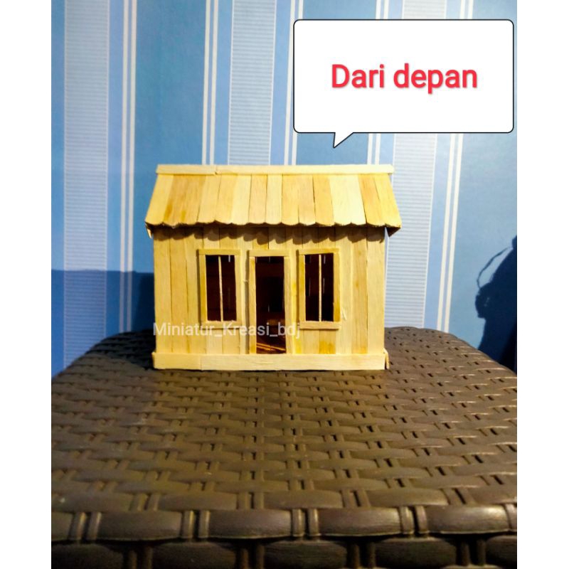 (READY SIAP KIRIM)  kerajinan Miniatur prakarya rumah adat pedesaan dari stik es krim