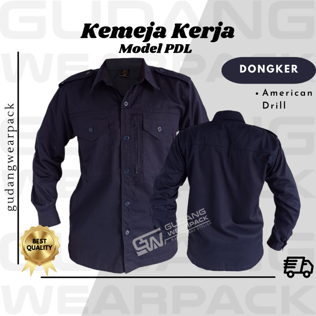 Gudang Wearpack - Kemeja PDL Baju Dinas Lapangan Warna Dongker