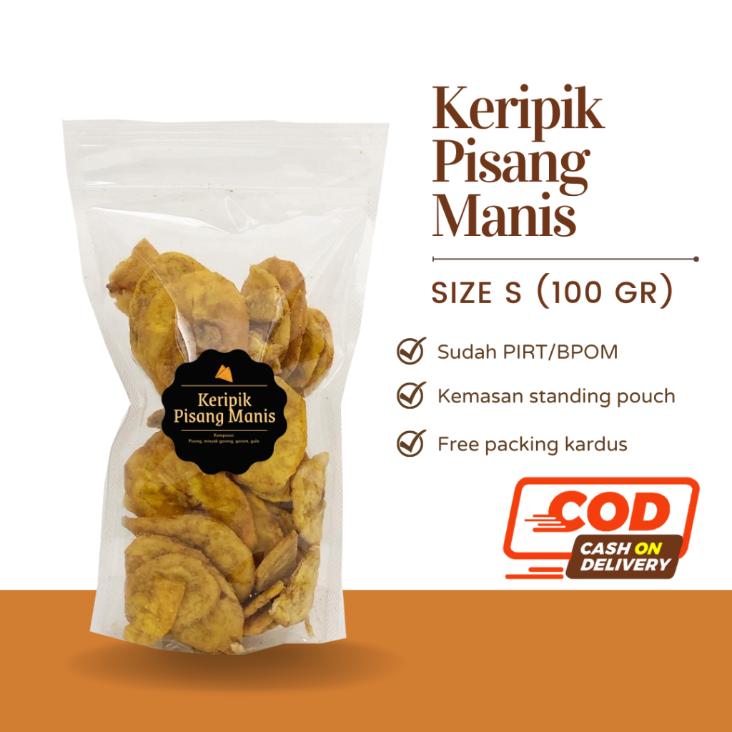 [DELISH SNACKS] Keripik Pisang Asin / Manis (S) / Snack Cemilan / Camilan Kripik Renyah