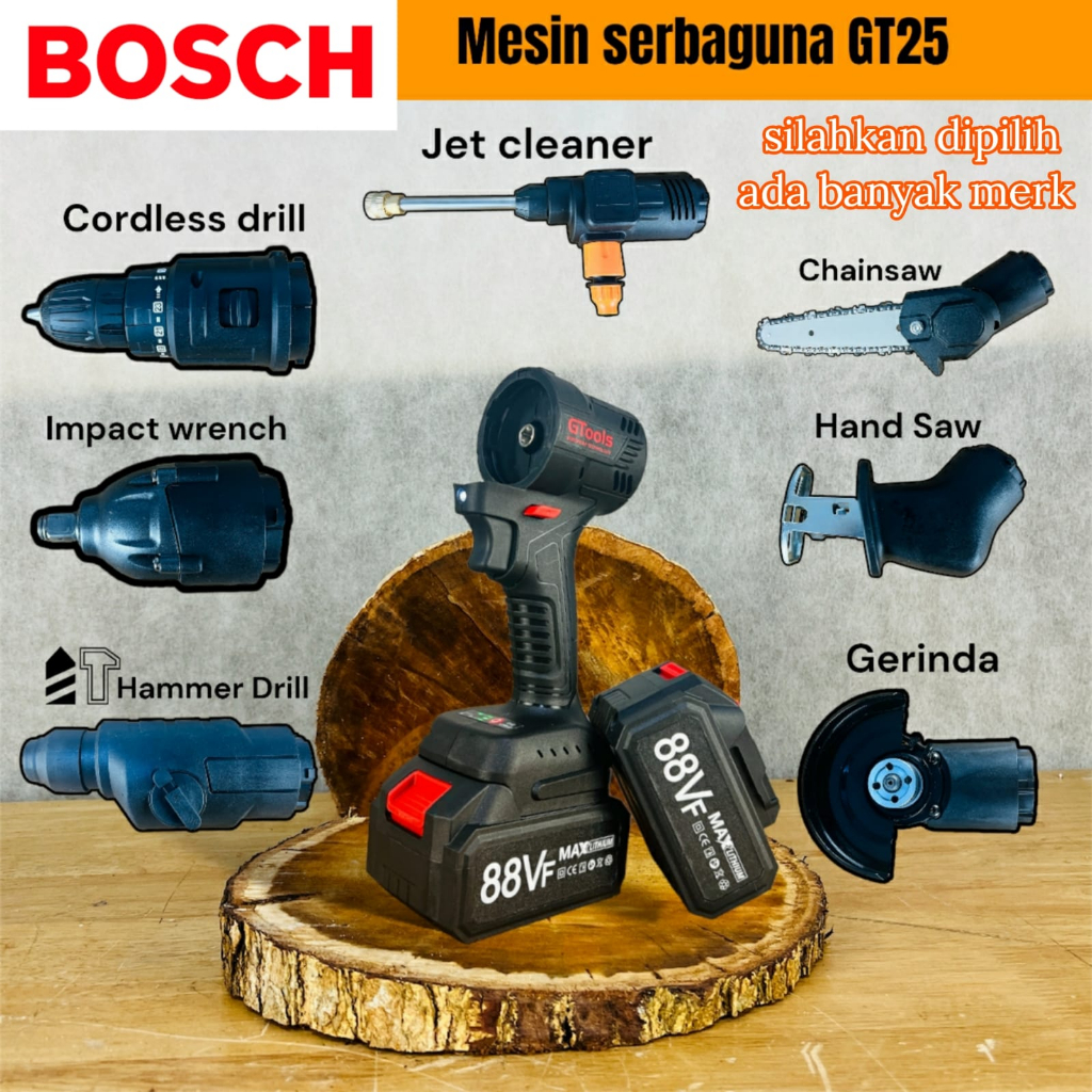 GTOOLS GT25 impact wrench bor gerinda senso chainsaw rotary cuci motor mobil jet cleaner jigsaw sabe