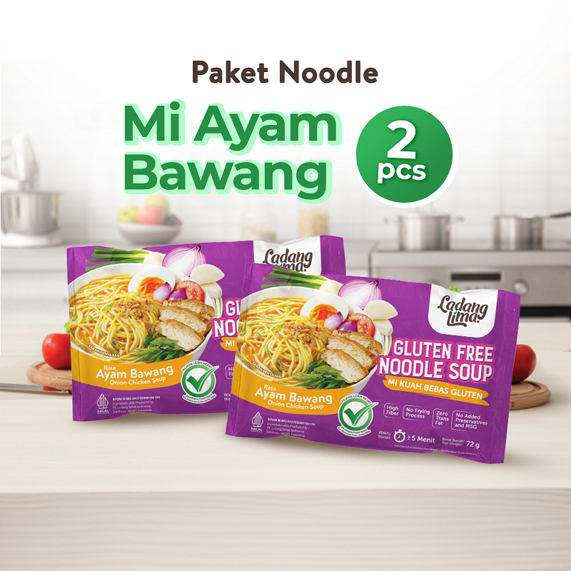

2 Pcs Mie Gluten Free Ladang Lima - Rasa Ayam Bawang