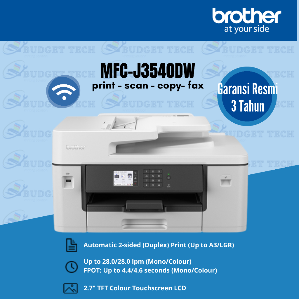 Printer Brother MFC-J3540DW MFC J3540DW J3540 Print Scan Copy Fax Wifi A3 Duplex NEW GARANSI RESMI