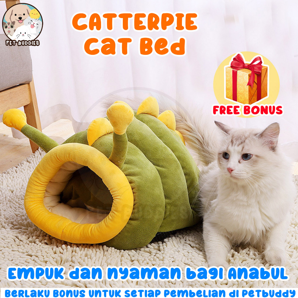 [FREE BONUS]Catterpie Rumah Tempat Tidur Kucing/Anjing Lucu Motif Ulat