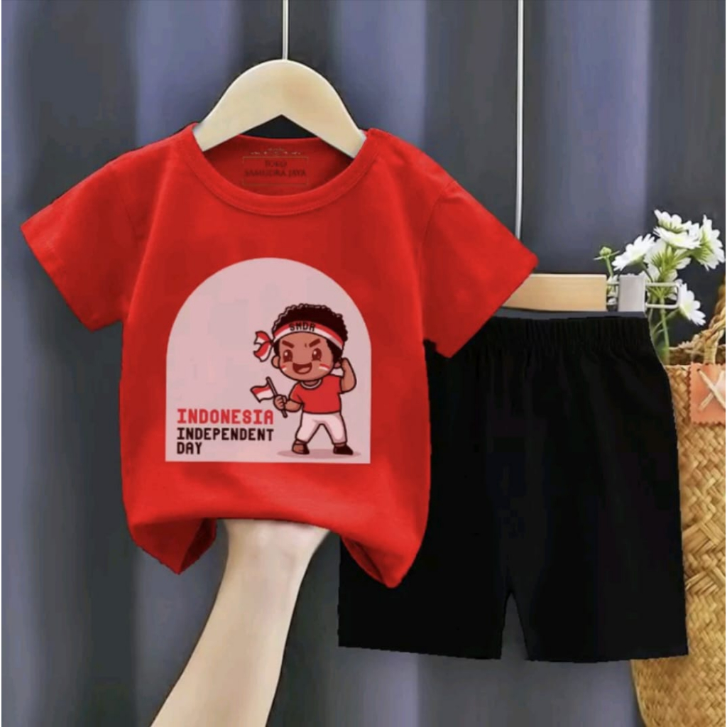 Promo-Setelan Baju Merah Putih 17 Agustus Anak Cowo Dan Cewe Terbaru Umur 1-8 Tahun