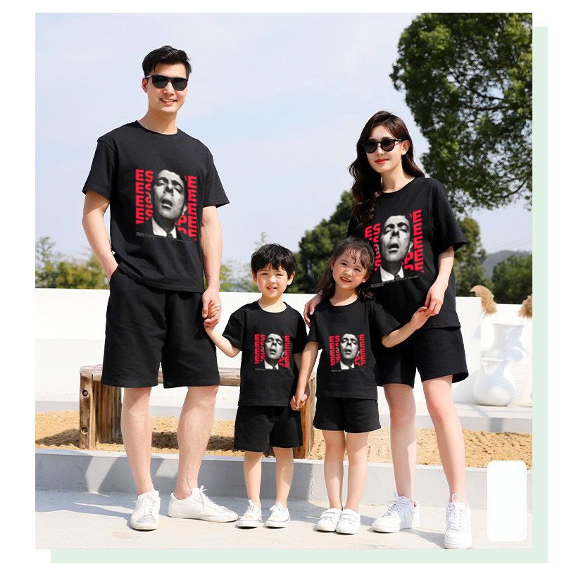 Mokokomo T-shirt Baju Couple Keluarga Mr.bean Kaos Couple Atasan Couple Keluarga