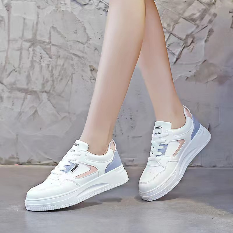 Sepatu Sneakers Premium Putih Import Wanita Dewasa Terbaru Original Casual Cewek Korea R07-Blue