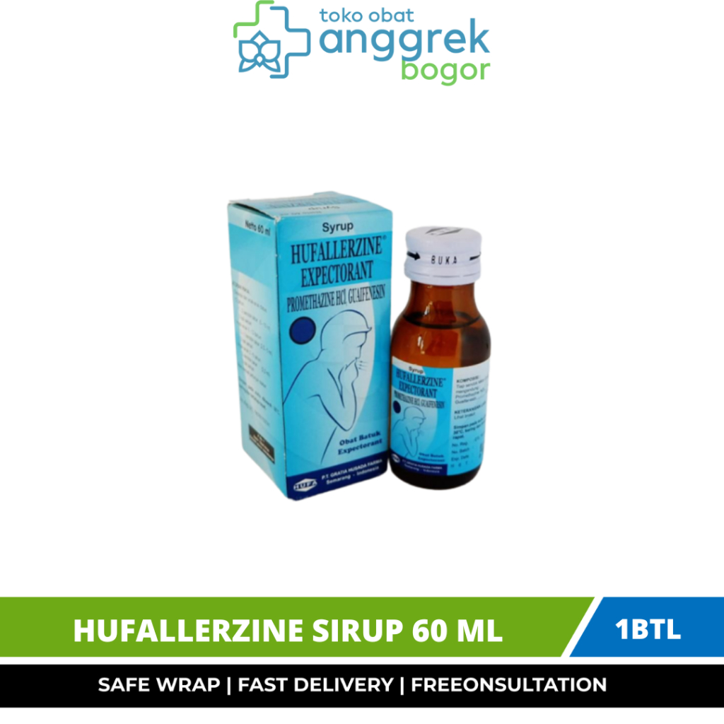 HUFALLERZINE SIRUP 60 ML/OBAT BATUK ANAK/OBAT BATUK DAN ALERGI/OBAT BATUK BERDAHAK DAN ALERGI
