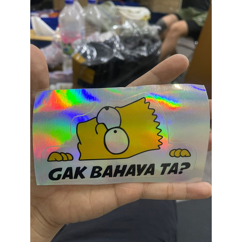 stiker motor mobil hologram universal ga bahaya ta