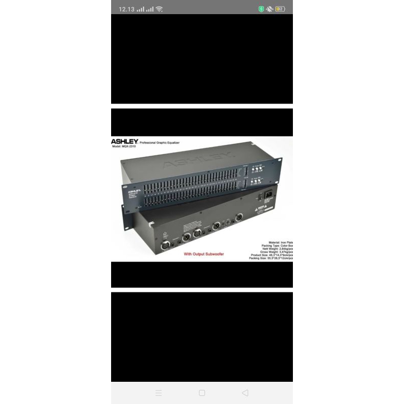Equalizer ASHLEY MQX 2310 31 BAND +OUT PUT SUB WOOFER