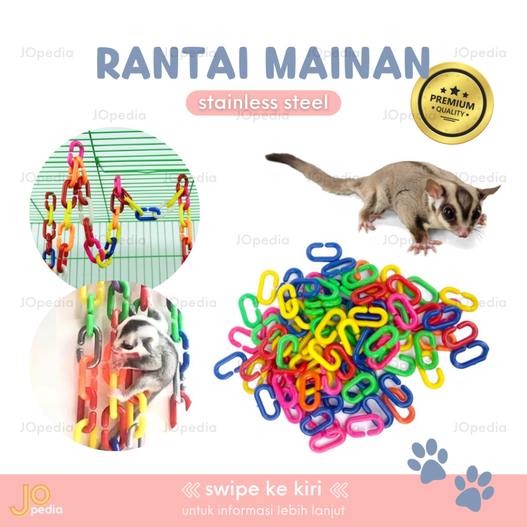 RANTAI MAINAN Sugar Glider Oval Cage Chain Mainan Panjat Kandang Hewan