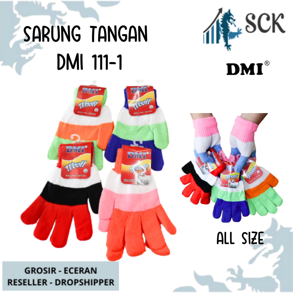 Sarung Tangan DMI STRIP 111-1 WARNA / Kaos Tangan Cewek Perempuan / Perlengkapan Otomotif - sckmenwear GROSIR