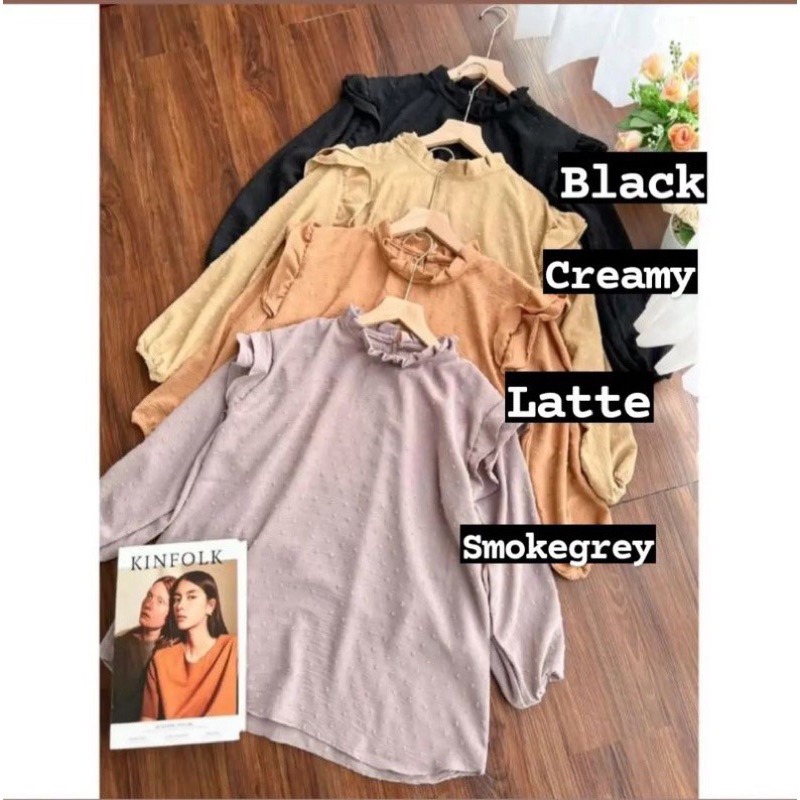 Rona Blouse Crinkle Uragiri Atasan Wanita Lengan Panjang OOTd Remaja Kekinian