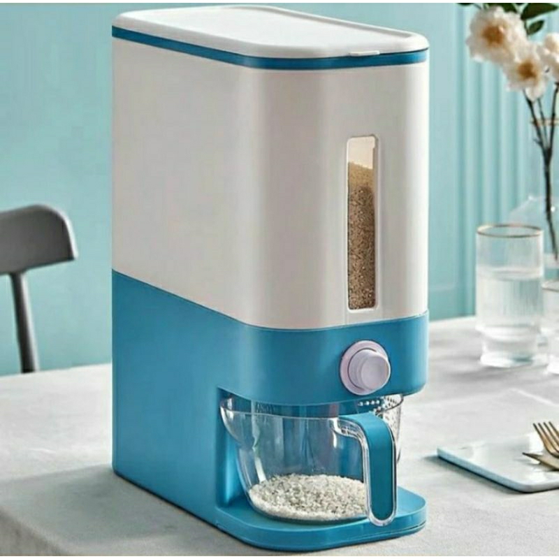 DISPENSER BERAS 12KG/RICE BOX WARNA BIRU