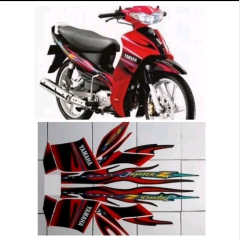 Striping stiker Yamaha Jupiter Z 2005 hitam merah
