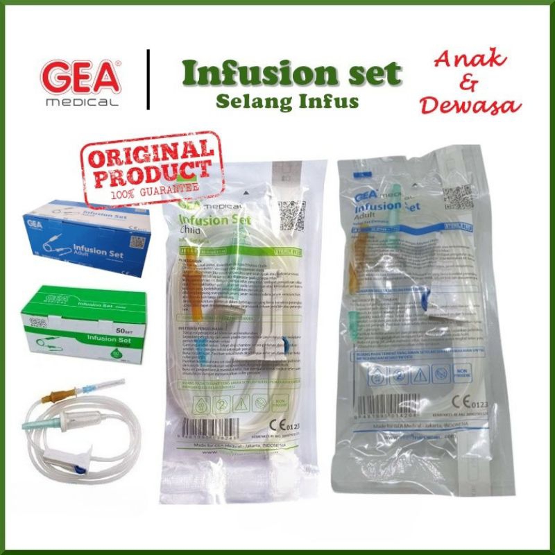 Infus Set GEA Dewasa & Anak / Infusion Set Adult & Child / Selang Infus