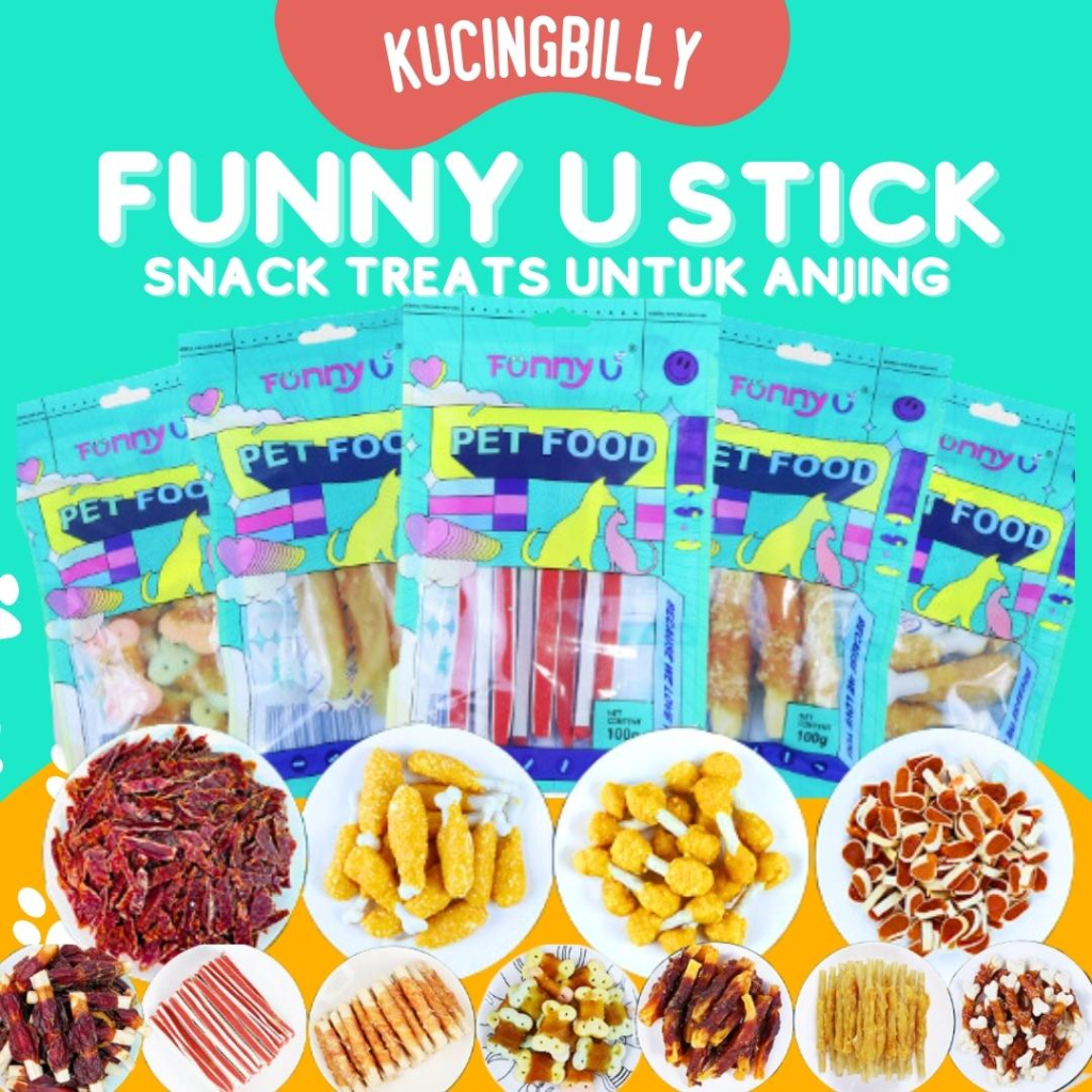 FUNNY U STICK treats lezat kucing anjing cemilan snack