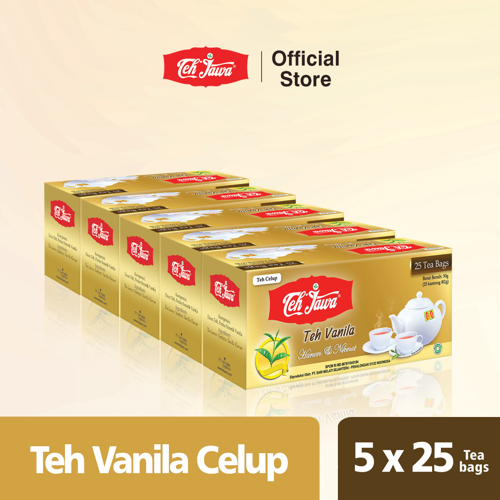 Teh Jawa Vanila Tea Celup isi 25 per Pack (isi 5 Pcs)