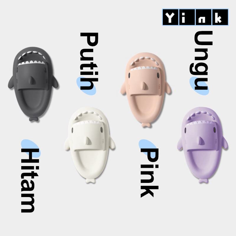 Yink Sandal Hiu Dewasa Sandal Slop Wanita Import Sepatu Sendal Karet Jelly Kekinian Slip On Sandal Rumah Korea Terbaru Empuk Elastis EVA