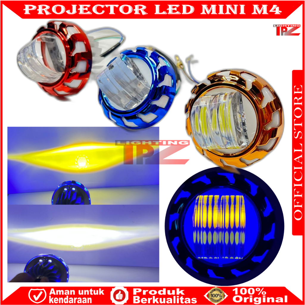 ORIGINAL LAMPU LED LASER M4 LASER  PROJIE LED 2 WARNA LAMPU UTAMA MOTOR H6 H4 LAMPU PROJECTOR LED SX