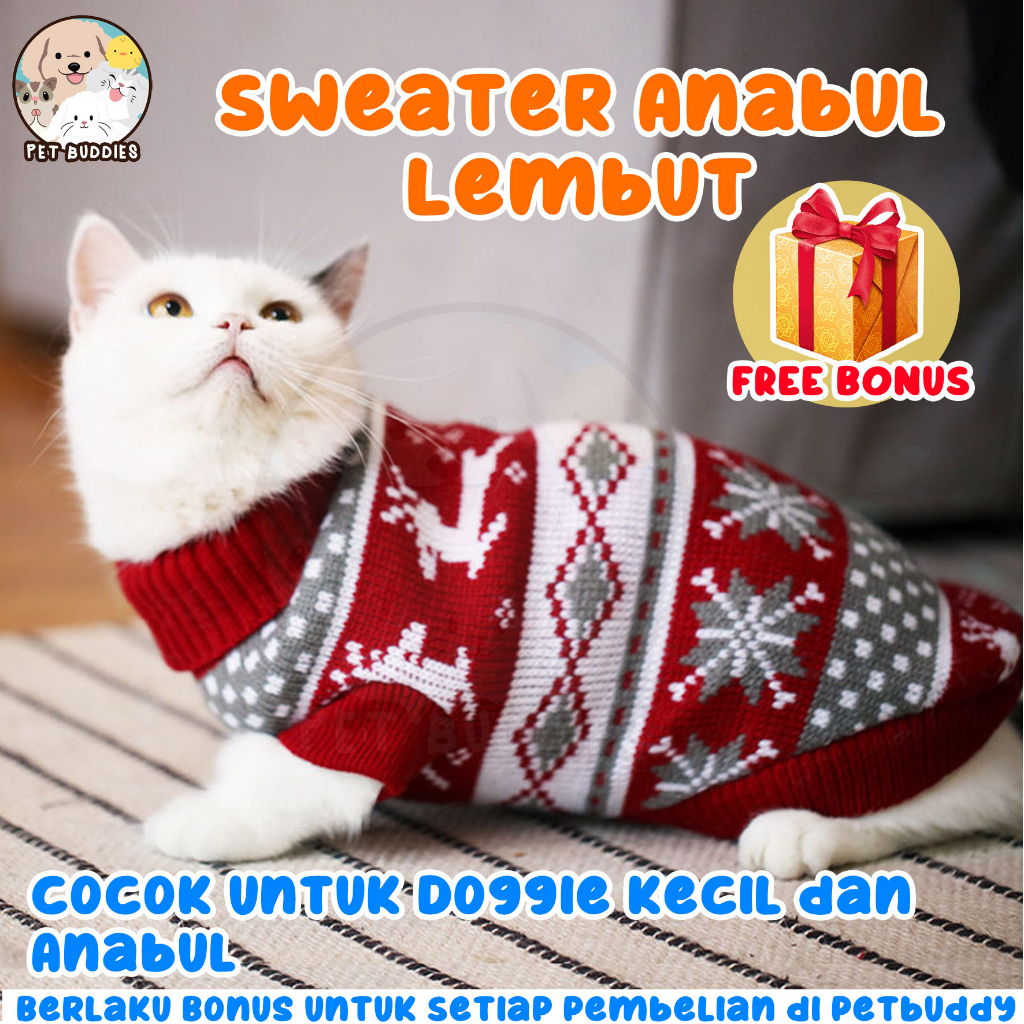 Pet Sweater Baju Rajut Kucing/Anjing Lucu HOMEMADE