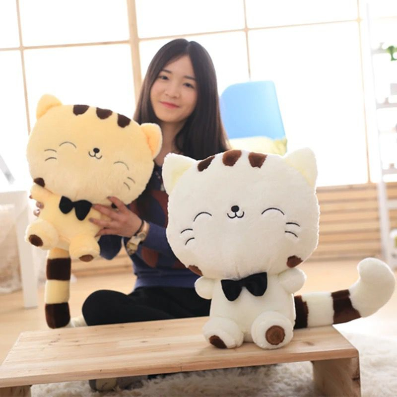 BONEKA KUCING KAWAI JUMBO BESAR PREMIUM MURAH HALUS LEMBUT LUCU GEMOY BISA UKIR NAMA COD BISA DI CUCI