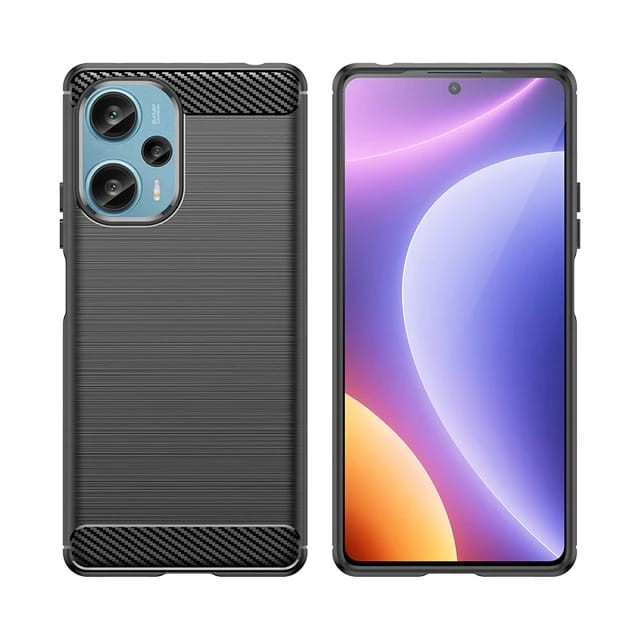 XIAOMI POCO F5 SOFT CASE BRUSHED CARBON BLACK SILIKON SOFTCASE KARBON