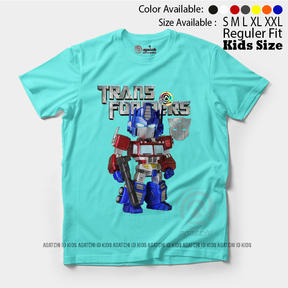 Baju Kaos Atasan Anak Laki - Laki Motif Transformer - Optimus Prime