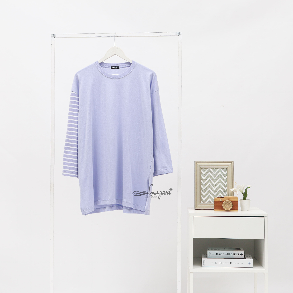 [CYC | COD] REAPICT | Kaos Basic Oversize Stripe Tunik | Cotton Combed | Atasan Trend Wanita Murah Best Seller