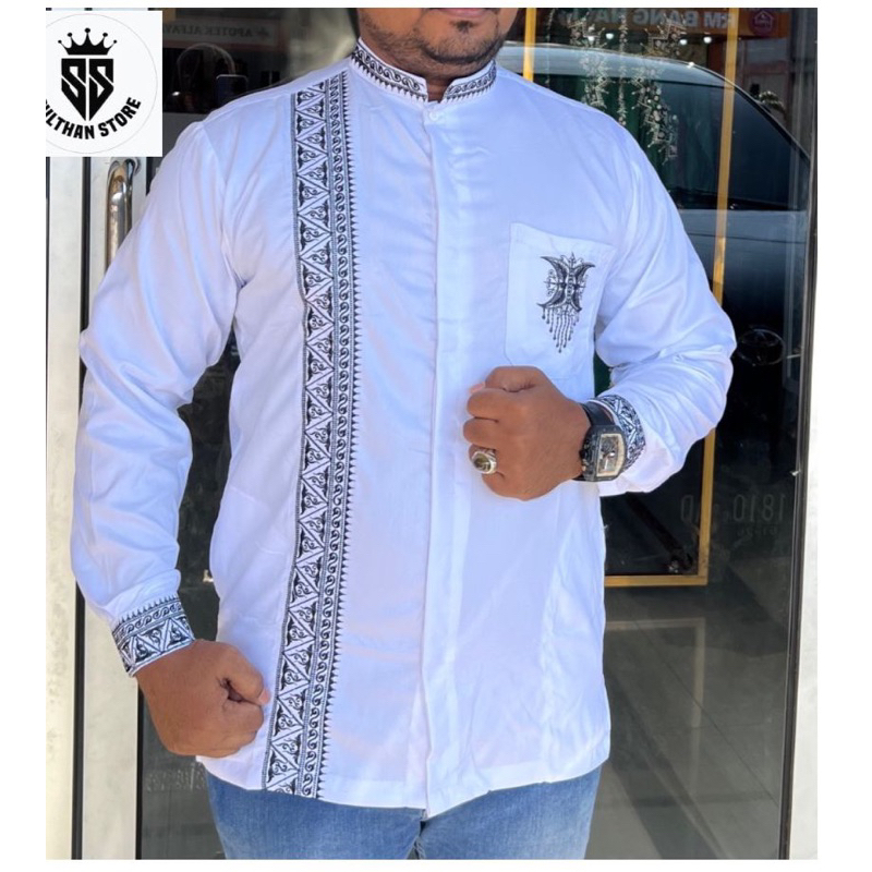 PREMIUM KOKO BORDIR PINTU ACEH ORIGINAL TERMEWAH LENGAN PANJANG